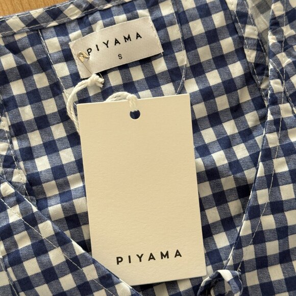 NWT Piyama Lounge Set in Gingham Blue. Size small - Picture 13 of 14